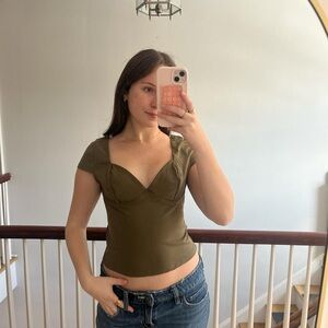 Stylish Olive Crop Top